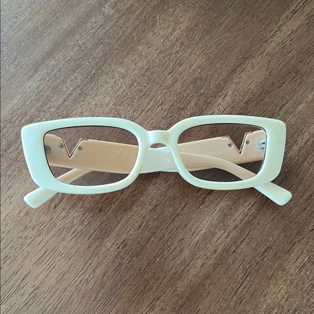 Cream Rectangular Sunglasses